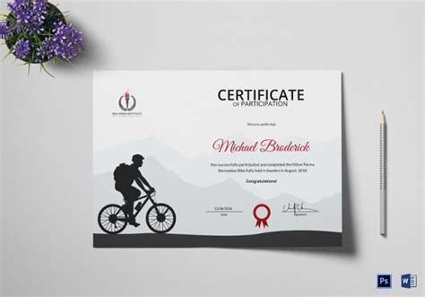 Bike Riding Certificate Template 8 Word Pdf Ai Indesign Documents