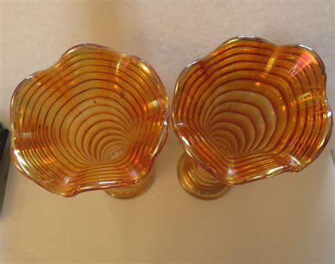 Marigold Imperial Carnival Glass Vases Collectors Weekly