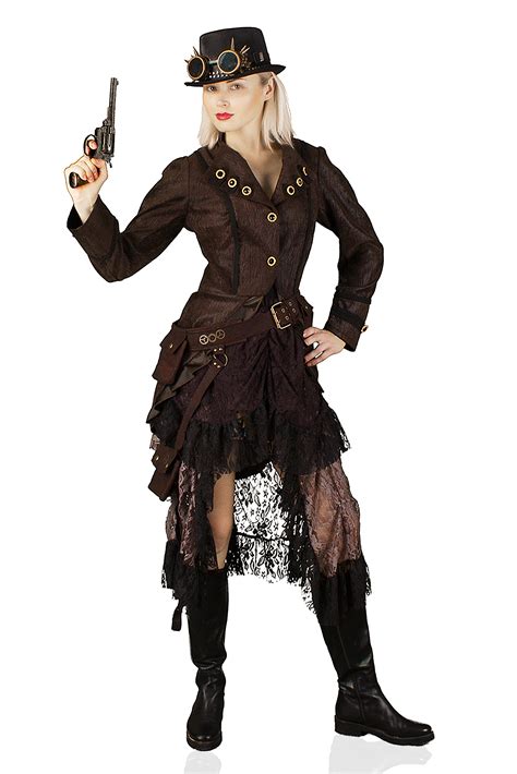 Hochwertige Steampunk Damen Jacke Gothic Karnevalskost M Uniform K Ln