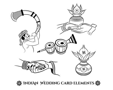 Premium Vector | Indian wedding clip art collection