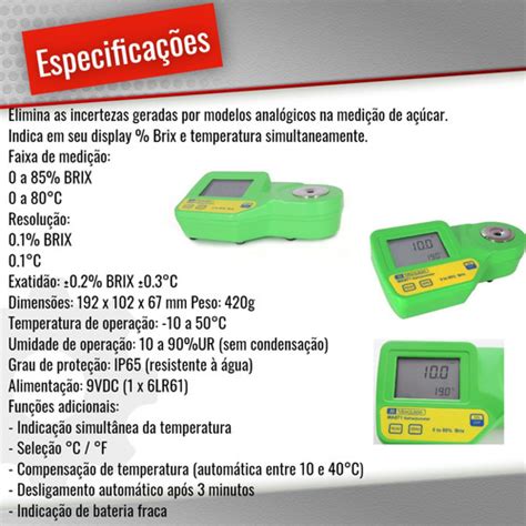 Refrat Metro Digital Port Til E Bancada Escala Brix Loja Ds