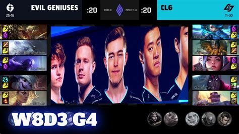 Evil Geniuses Vs CLG Week 8 Day 3 S11 LCS Summer 2021 EG Vs CLG