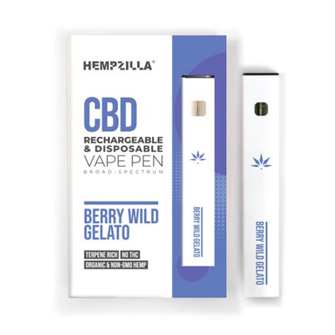 Hempzilla Broad Spectrum Hemp Cbd Cbg Cbn Balance Disposable Vape Pen The Calm Leaf