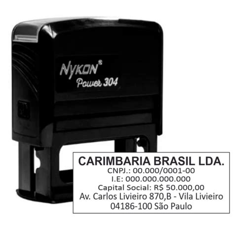 Carimbo 59x23mm Nykon 304 Personalizado