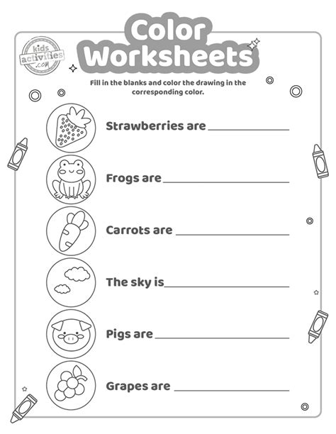 printable color worksheets fun learning printables