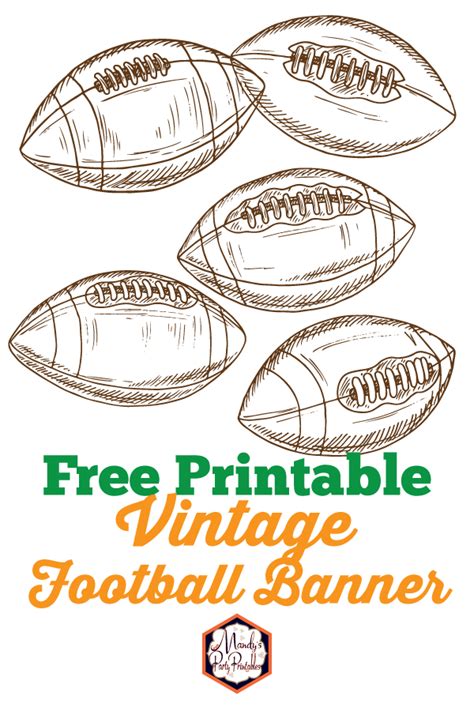 Vintage Football Banner Free Printable - Mandy's Party Printables