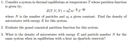 SOLVED Consider A System In Thermal Equilibrium At Temperature T Whose