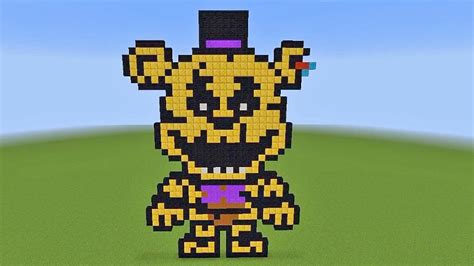 How To Build Golden Freddy Fazbear From Fnaf Pixel Art In Minecraft | The Best Porn Website