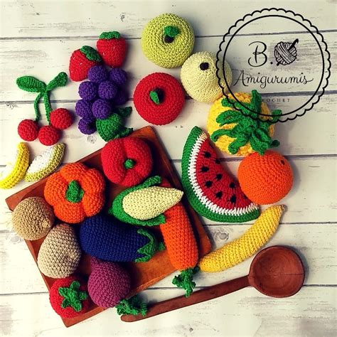 Frutas Y Verduras A Crochet Juego De Piezas Amigurumi Mebuscar