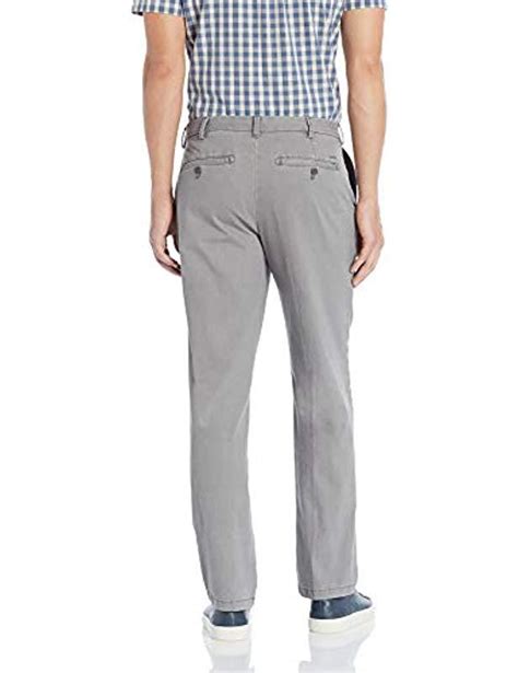 Izod Saltwater Stretch Flat Front Straight Fit Chino Pant In Gray For