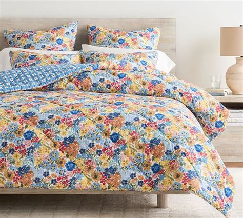 Willow Floral Reversible Percale Comforter Sham Pottery Barn