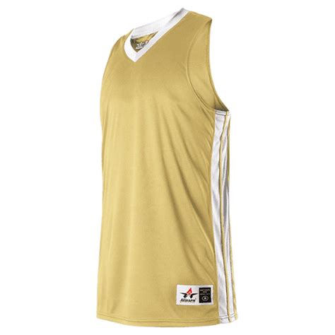 Alleson Athletic Women S Single Ply Basketball Jersey Color Vegas Gold White Size Xl