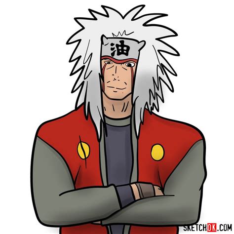 How To Draw Jiraiya From Naruto Anime Sketchok Easy Drawing Guides