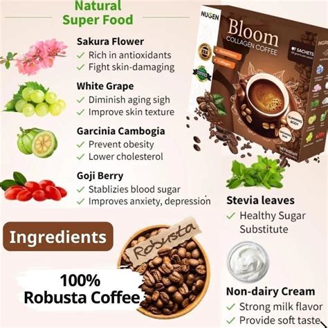 NUGEN BLOOM COLLAGEN COFFEE 10Sachets 11 99