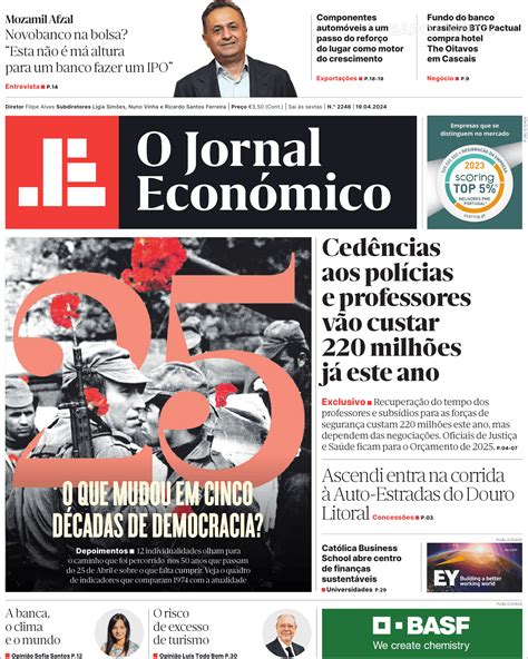 O Jornal Económico 19 abr 2024 Jornais e Revistas SAPO pt