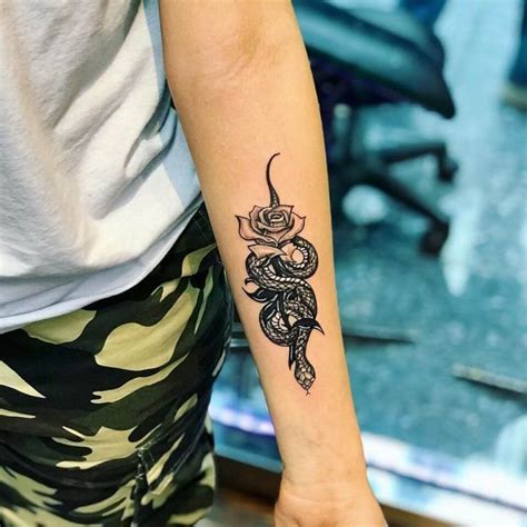 20 Snake And Rose Tattoo Designs Ideas For Tattoo Lovers