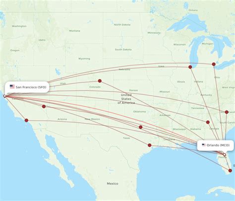 All Flight Routes From Orlando To San Francisco Mco To Sfo Flight Routes