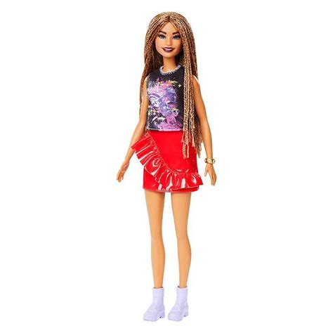 Mattel Barbie Fashionista Puppe Im Rockigen Outfit Mit Rasterlocken