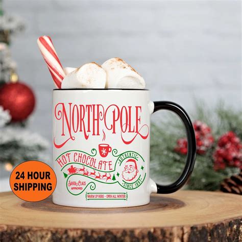 Hot Chocolate Mug Hot Cocoa Mug Santa Hot Chocolate Mug Hot
