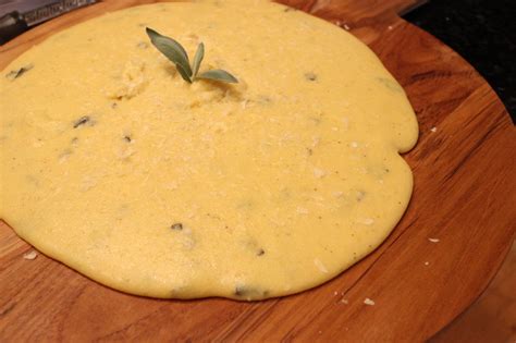 Traditional Polenta With Sage And Parmesan Cheese Homemade Italian