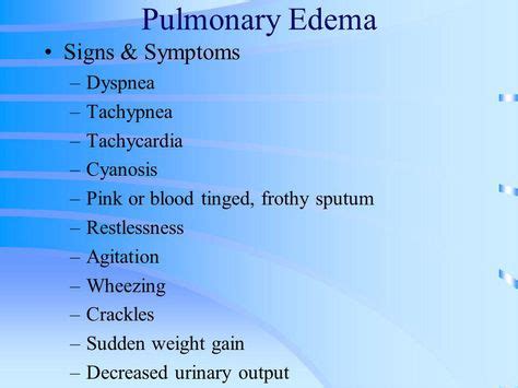 Pulmonary Edema Signs And Symptoms