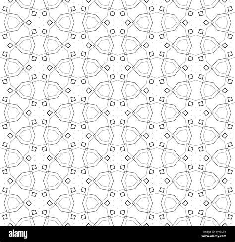 Seamless Simple Lines Abstract Geometry Kaleidoscope Style Pattern Background Black And White B