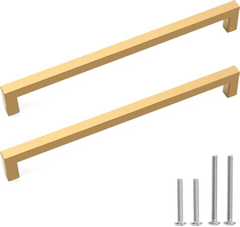 Redunest Cabinet Pulls Gold Cabinet Handles Square Drawer Pulls 2 Pack