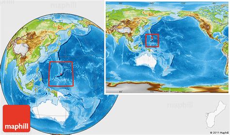 Physical Location Map Of Guam Highlighted Continent Within The Entire