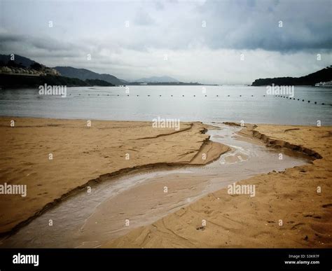 Erosion Of The Beach By Runoff After Heavy Rain Tai Pak Bay Lantau