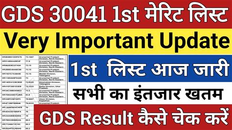 GDS GDS Result 2023 GDS 1st Merit List 2023 Kab Aayegi GDS Cut Off