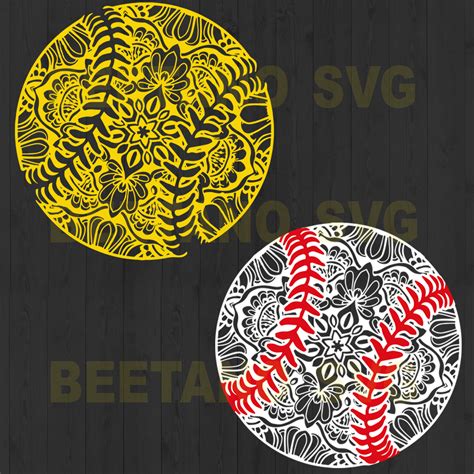 Softball Svg Softball Cutting File Zentangle Svg Softball Bundle Sv