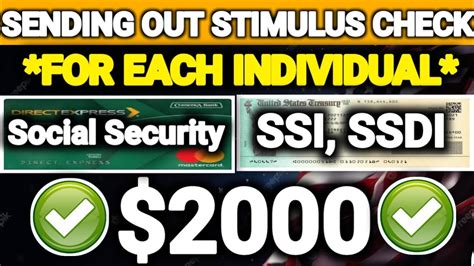 Sending Out Stimulus Check For Each Individual Ssi Ssdi Va