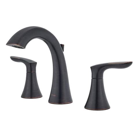 Pfister Weller 8 In Widespread Double Handle Bathroom Faucet In Tuscan Bronze Lg49 Wr0y The