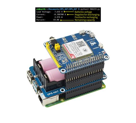 Uninterruptible Power Supply UPS HAT For Raspberry Pi Stable 5V Power