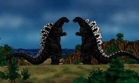 Godzilla And Adult Godzilla Junior By Supergodzillajulian1 On Deviantart