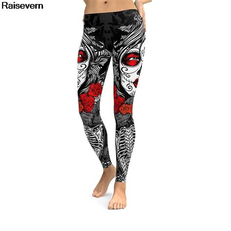 Skull Leggins Women Autumn Pants 2018 Sexy Hip Push Up Leggings High