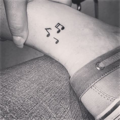 Ankle Tattoo Of Music Notes Friend Matching Tattoo We Met Years Ago