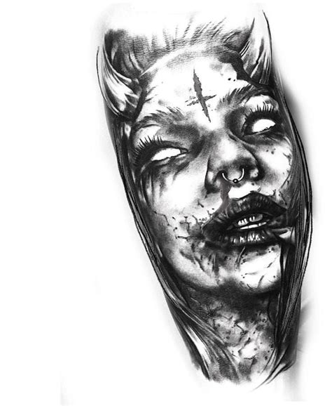 Pin By Agustin Espinosa On Tatuaje Scary Tattoos Evil Tattoos Girl