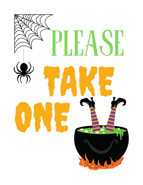 Please Take One Halloween Sign — PrintablesBuzz