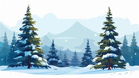 Premium Vector | A snowy scene with a mountain in the background