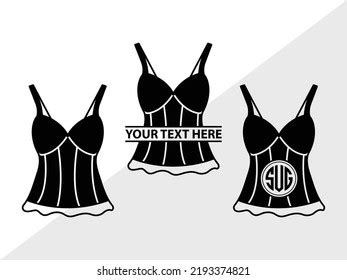 Lingerie Monogram Svg Printable Vector Illustration Stock Vector