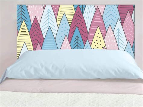 Cabecero Cama Infantil Pvc Pinos De Colores Oedim Decor