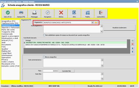 Pagamenti Scheda Anagrafica Ready Pro Manuale Utente