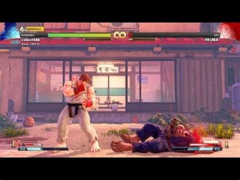 Street Fighter V Ryu Vs Akuma CPU Level 8 Training Mode Treinamento