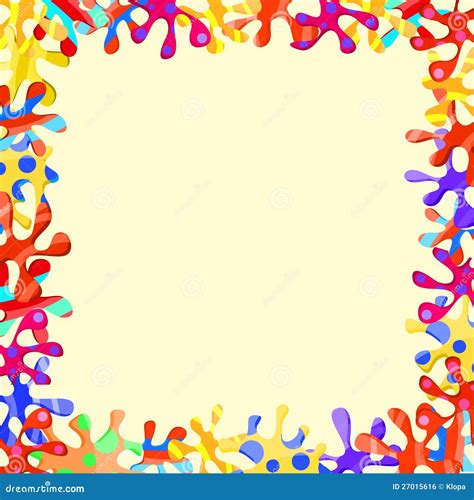 Colorful Abstract Frame With Splash Blots Royalty Free Stock Image