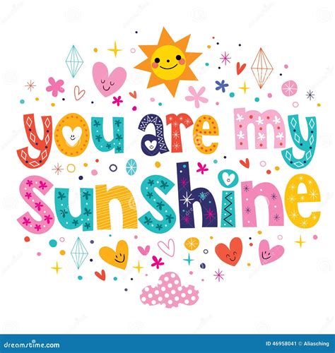 You Are My Sunshine Stock Vector Illustration Of Greeting 46958041