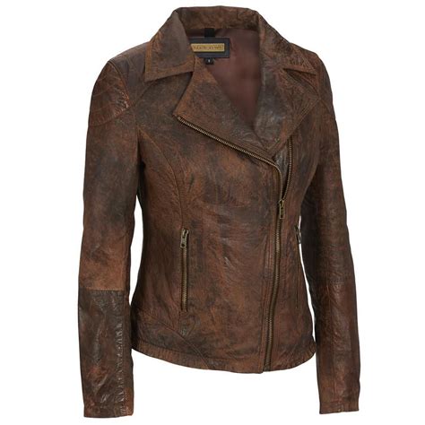 Black Rivet Asymmetrical Buffed Antique Lamb Cycle Jacket Leather