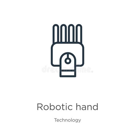 Robotic Hand Icon Thin Linear Robotic Hand Outline Icon Isolated On