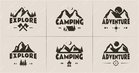 Premium Vector | Set of explore logo design for adventure symbol with ...