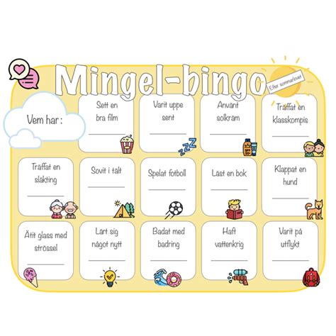 Mingel Bingo Hitta N Gon Som Teach Academy